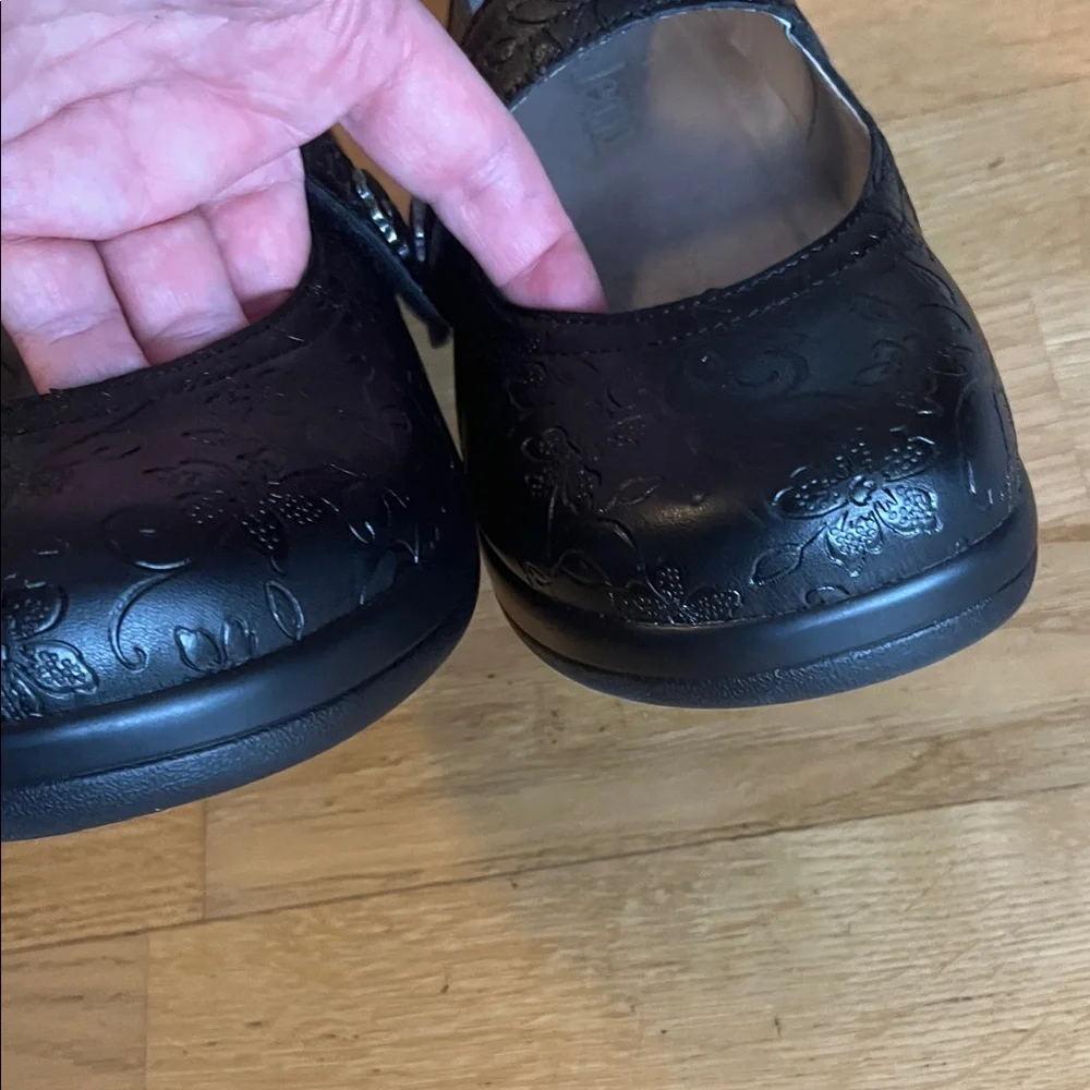 Alegria Floral Embossed Black Dress Shoes - Picture 2 of 5